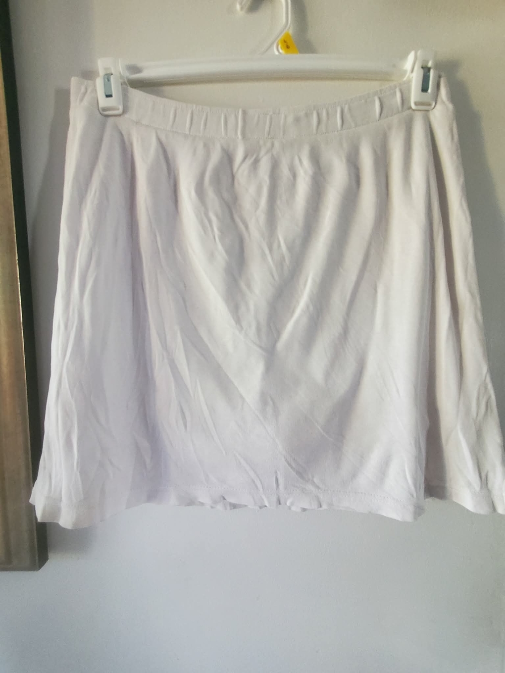 George White Circle Skirt with Elastic Waist